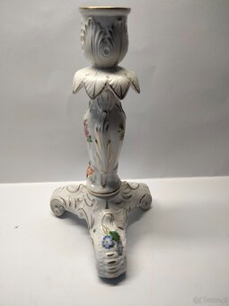 Stara niemiecka porcelana Świecznik sygnowany Gottfried Schi - 4