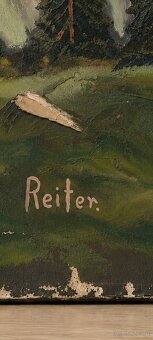 Obraz olejny Reiter – krajobraz górski – ok. 1970 r. – 80 × - 4