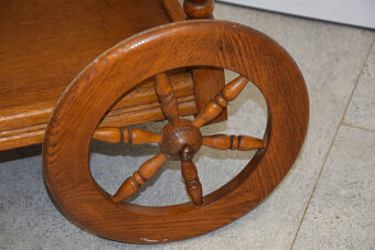 barek - stolik dębowy na kółkach - super stan - 4