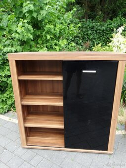 Elegancka Komoda Szafka czarny połysk/czarna śliwka Dekodom - 4