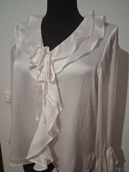 Elegancka biała bluzka M - 4