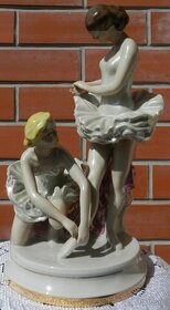 Baletki Rosja  porcelana malowana, ok 1930 - 4