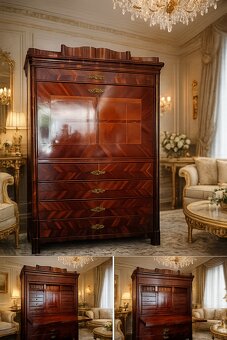 Oryginalna sekretera Biedermeier - 4