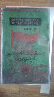 Unikátní 5-galonová plechovka TRIUMPH MOTOR OIL (30. léta, Č - 4