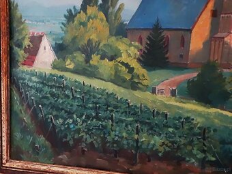 Obraz olejny na płótnie Antone Heydt (1880) pejzaż z winnicą - 4