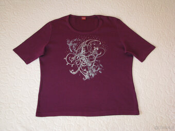 Koszulka OLSEN ze zdobieniami bluzka z krótkim rękawem L/XL - 4