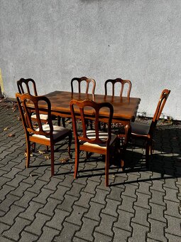 Rozkładany stół z krzesłami w stylu ludwika - 4