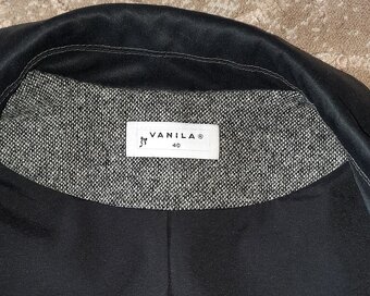 Marynarka-żakiet damska, rozm. 40, szara, czarne klapy - 4