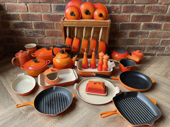 Zestaw garnków żeliwnych Le Creuset w kolorze pomarańczowym, - 4
