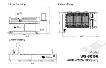 Fiber Laser Wycinarka Laserowa CNC Ploter 3015G Weni 3Kw - 4