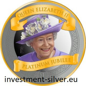 Platynowy Jubileusz Królowej Elżbiety II.2022, srebrna monet - 4