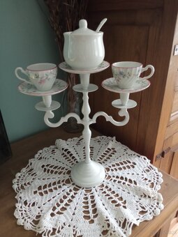 Świecznik z porcelaną - 4
