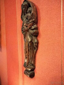 Stara duża figura Matka Boża z dzieciątkiem Jezus na ścianę - 4