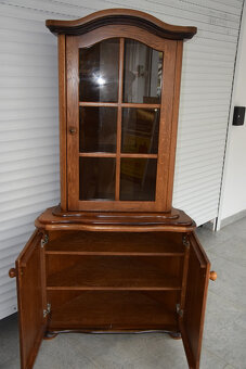 witryna narożna dębowa - jak nowa - 4