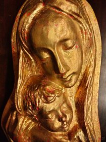 Duża figura płaskorzeźba Matka Boża z dzieciątkiem Jezus . - 4