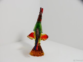 Figurka ze szkła Murano przedstawiająca koguta w dynamicznej - 4