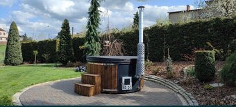 Balia ogrodowa z piecem na drewno, jacuzzi ogrodowe - 4