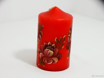 Świeca 14 cm z ręcznie malowanymi kwiatami - 4