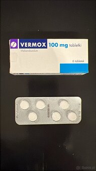 Vermox, Wermoks zawiera Mebendazol 100 mg. odrobaczanie - 4