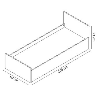 Łóżko jednoosobowe, tapczan 90 x 206 cm PROMOCJA - 4