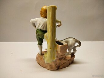 Stara śląska porcelana Suliszów Zofiówka - figura , wazonik. - 4