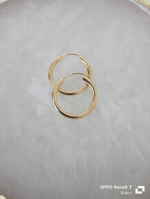 Złote Nowe kolczyki kółeczka śred.15mm.pr.585 - 4