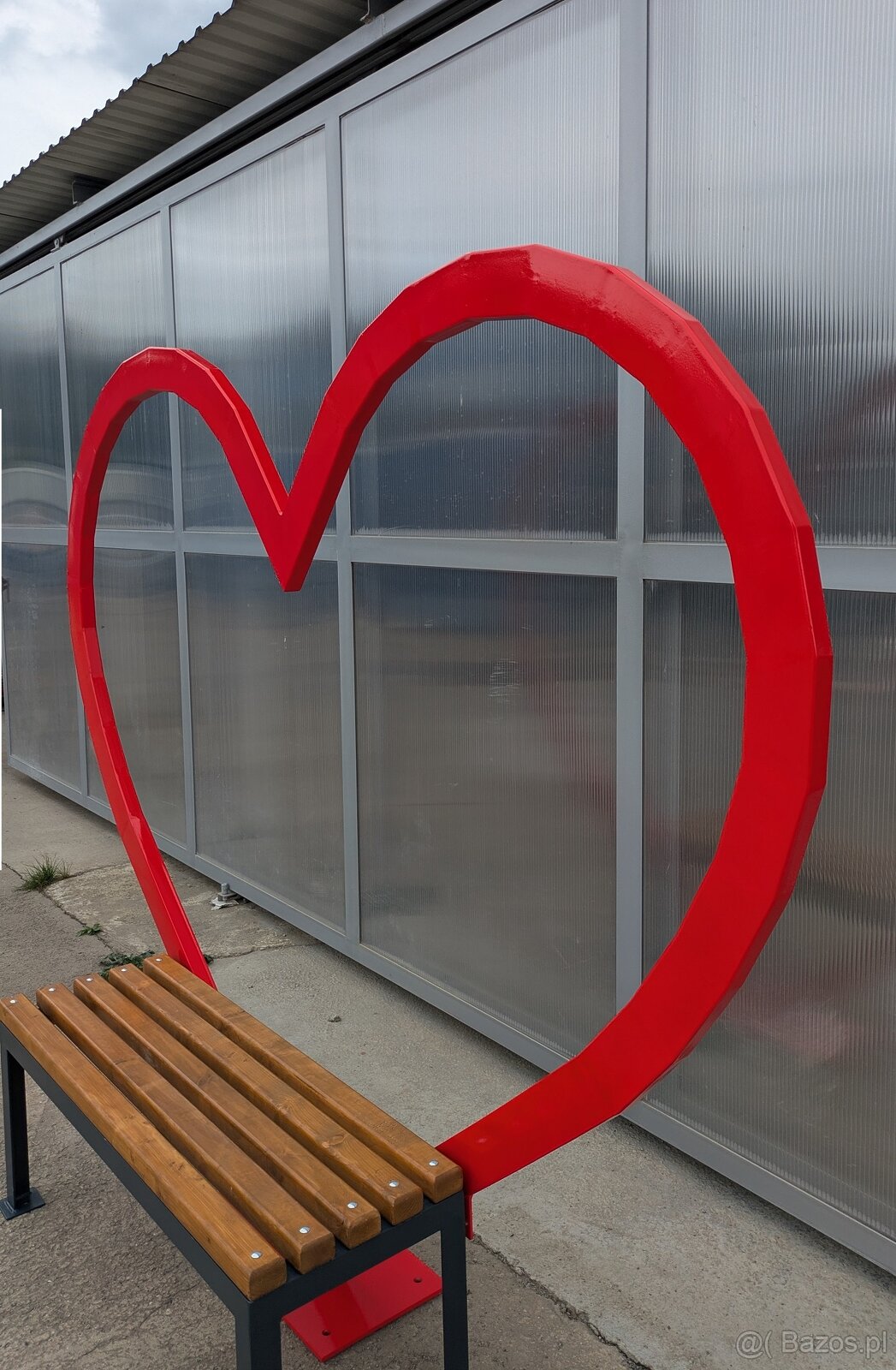 ❤️ Metalowe serce z ławką – fotopunkt / dekoracja JKL 100x50 - 5