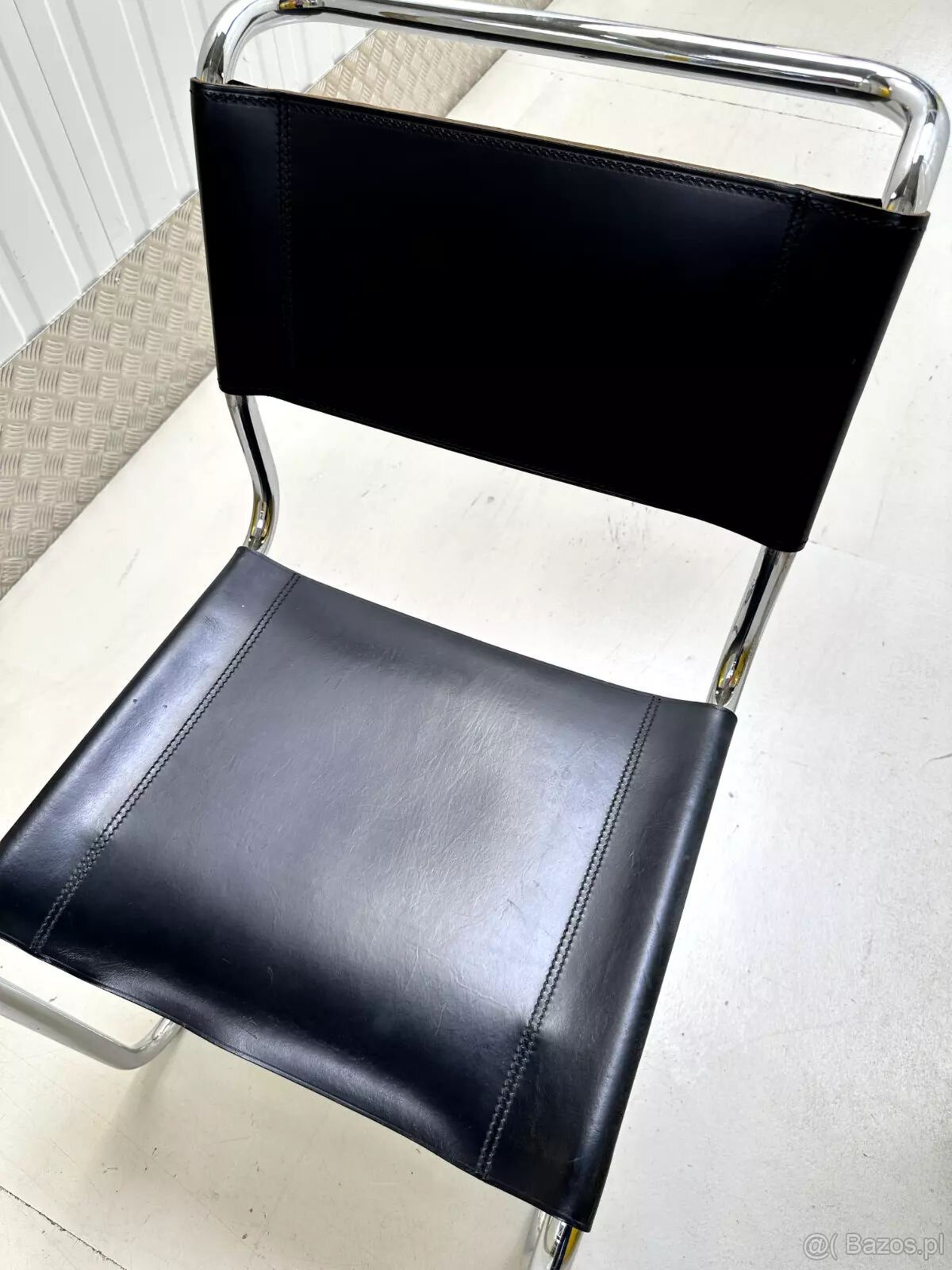 7 x Thonet S33 Cantilever Chair Bauhaus Classic Leather Blac - 5