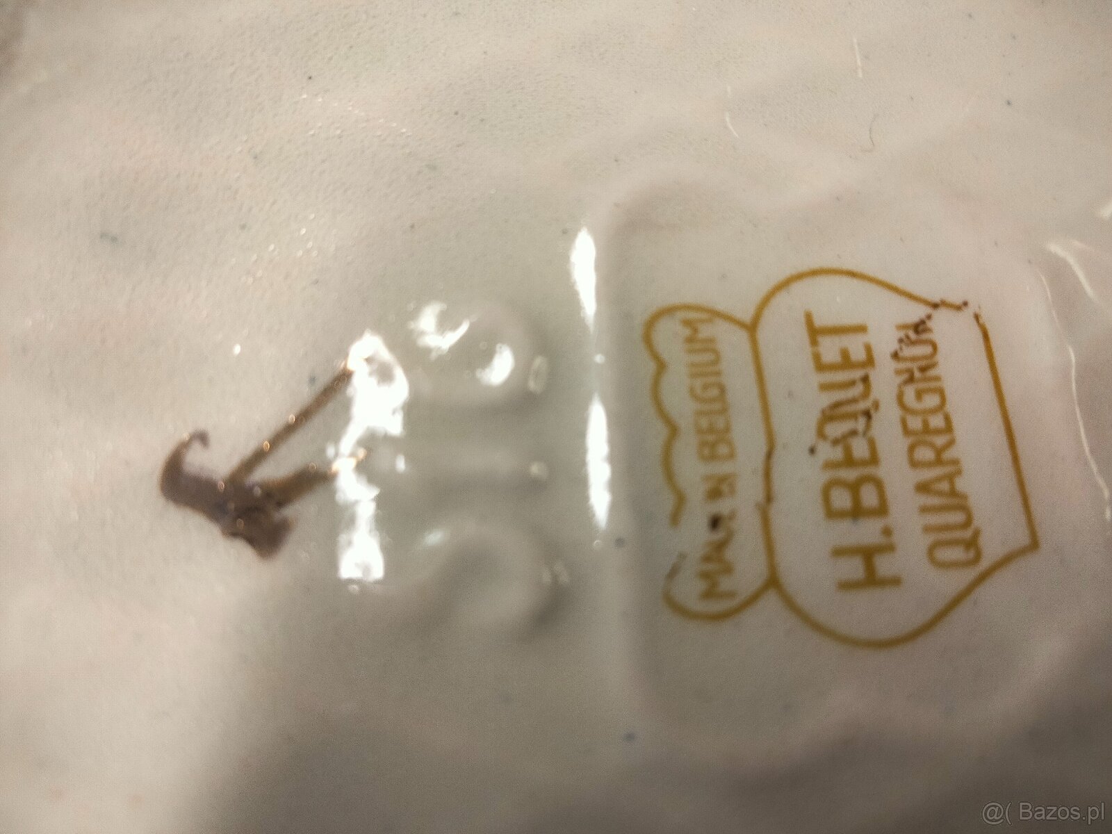 Wazon sygnowana porcelana ,kobalt ,złoto, masa perłowa - 5