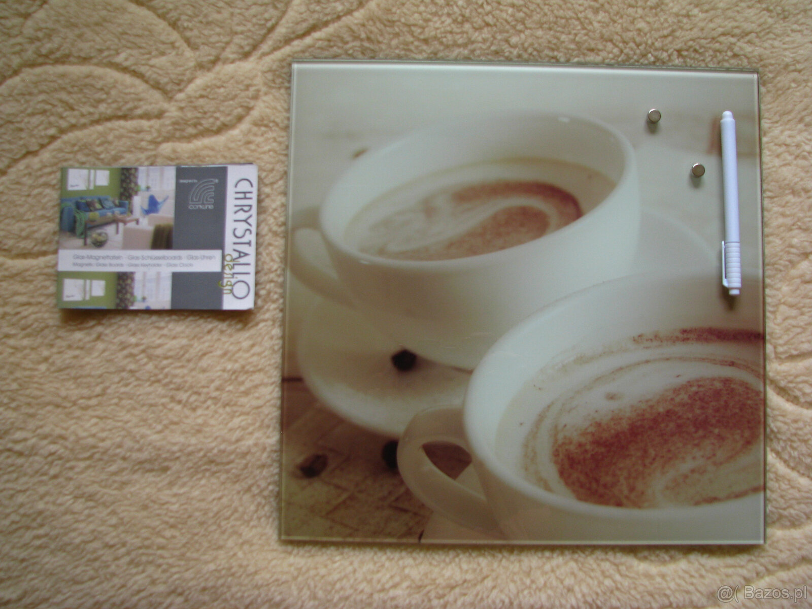 Szklana tablica suchościeralno-magnetyczna 35x35 cm pisak - 5