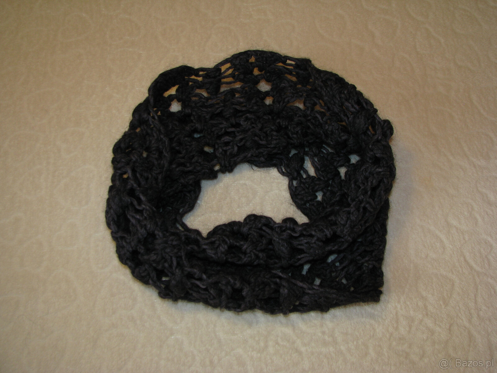 Ażurkowy szal – komin w kolorze ciepłego grafitu - 5