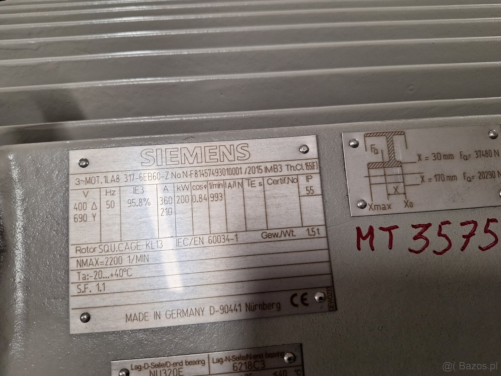 Silnik elektryczny 30kw , B3 , 1480obr. kołnierzowy NOWY - 5