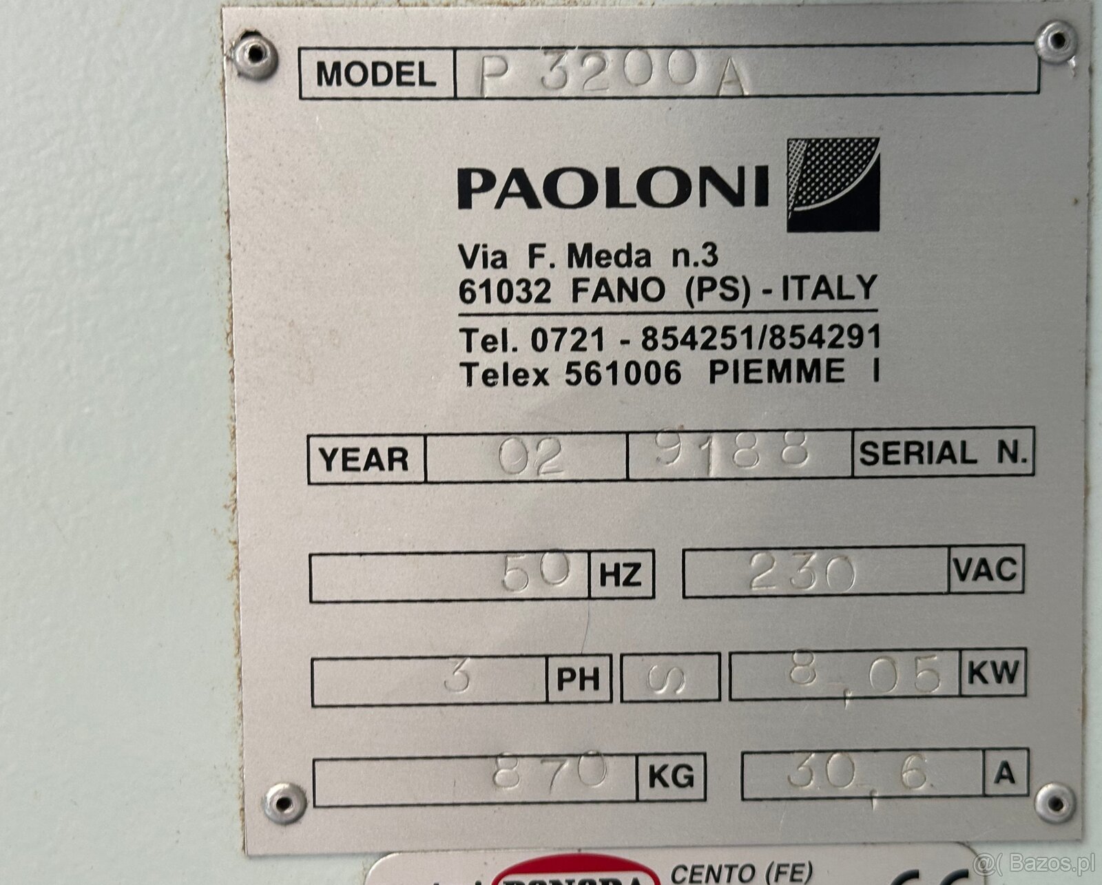 PIŁA FORMATOWA PAOLONI P3200A 4200mm cięcia - 5