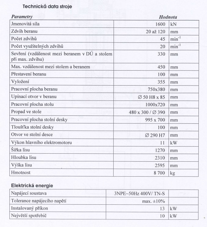 Prasa mimośrodowa LE 160 P - 5