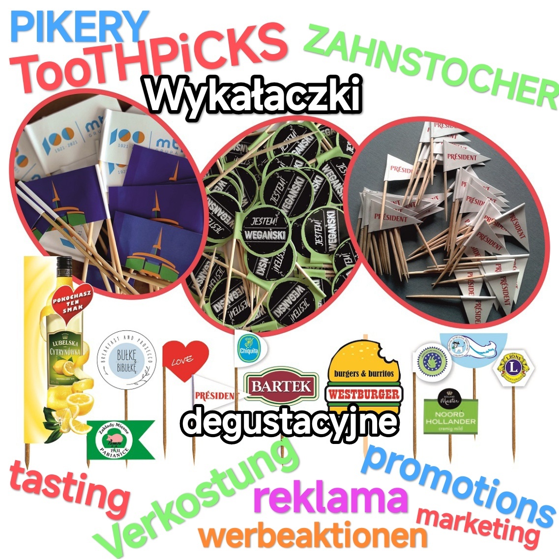 Wykałaczki - pikery - flagowymi degustacyjne - 5