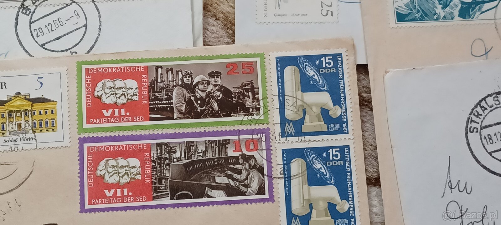 107 sztuk kopert obiegowych ze znaczkami Niemcy / NRD / DDR - 5