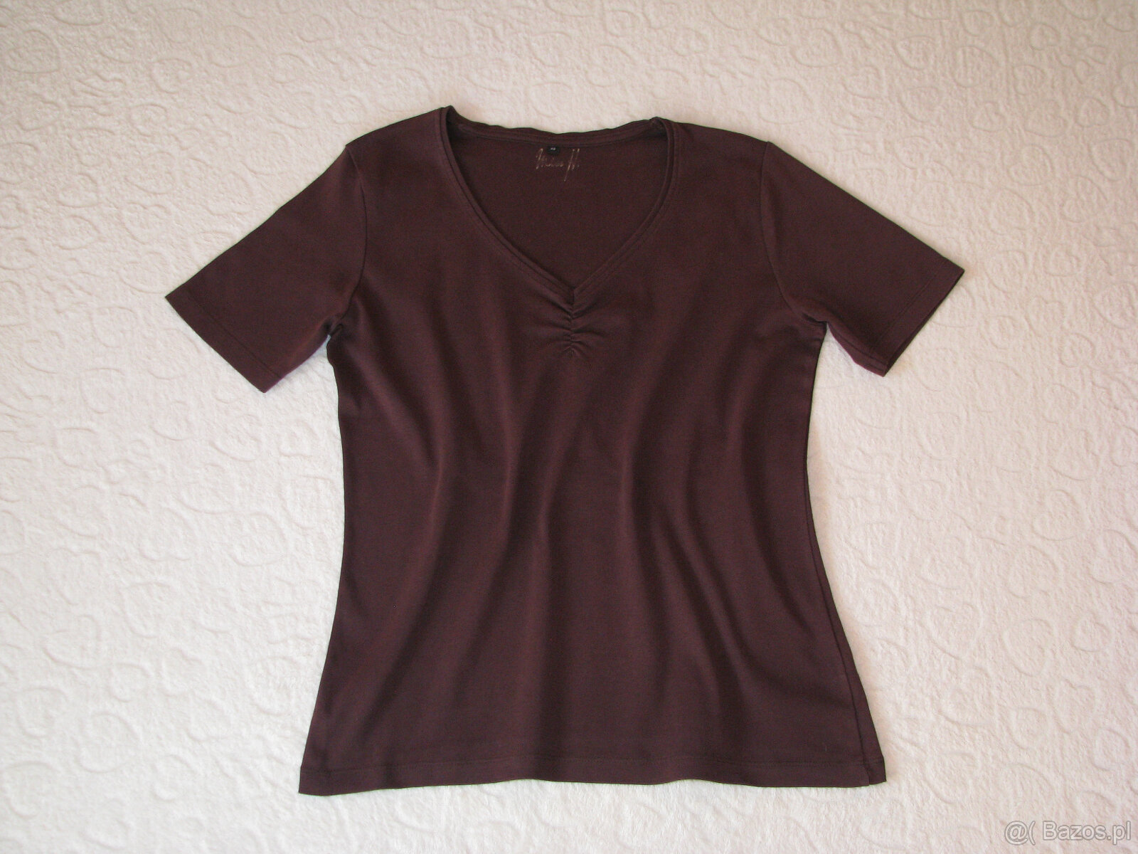 Brązowa koszulka, bluzka z krótkim rękawem T-shirt, rozm. 42 - 5