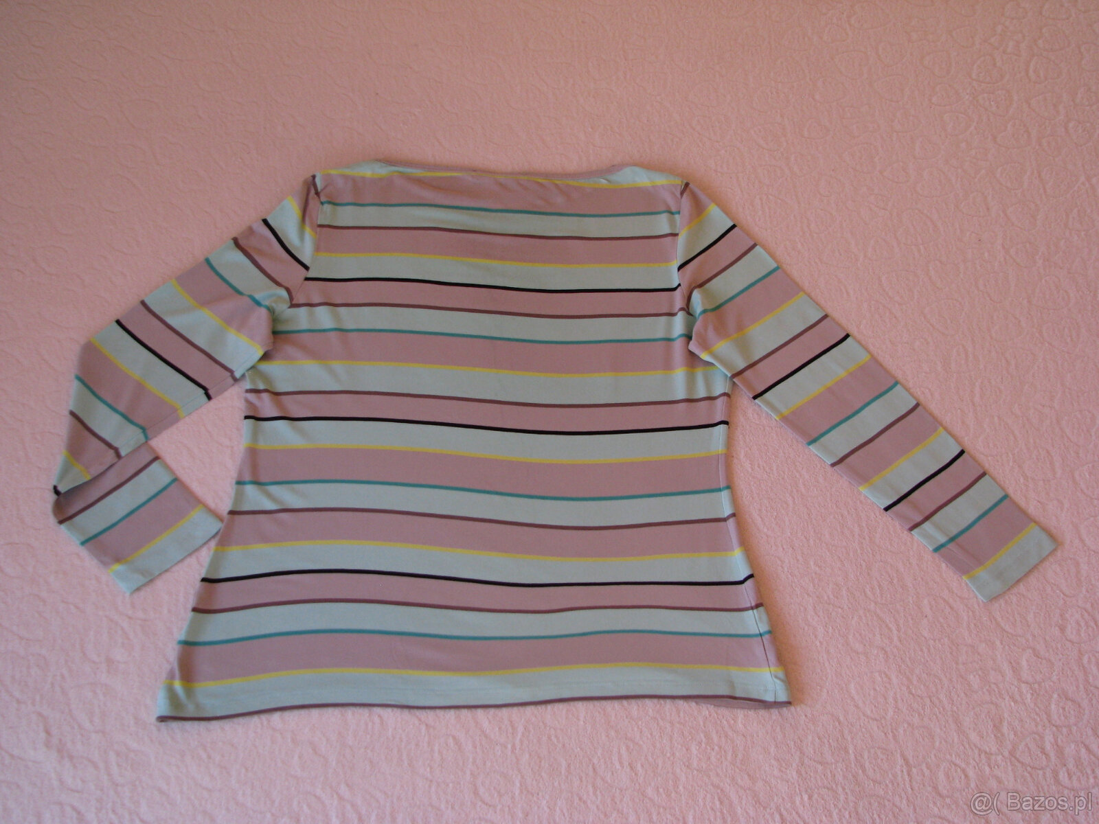 Lekka bluzka z długim rękawem, rozm. L w popielato-miętowe p - 5