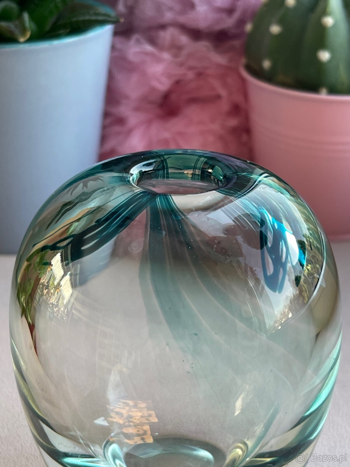 Szklany wazon szkło artystyczne kolekcjonerskie - 5