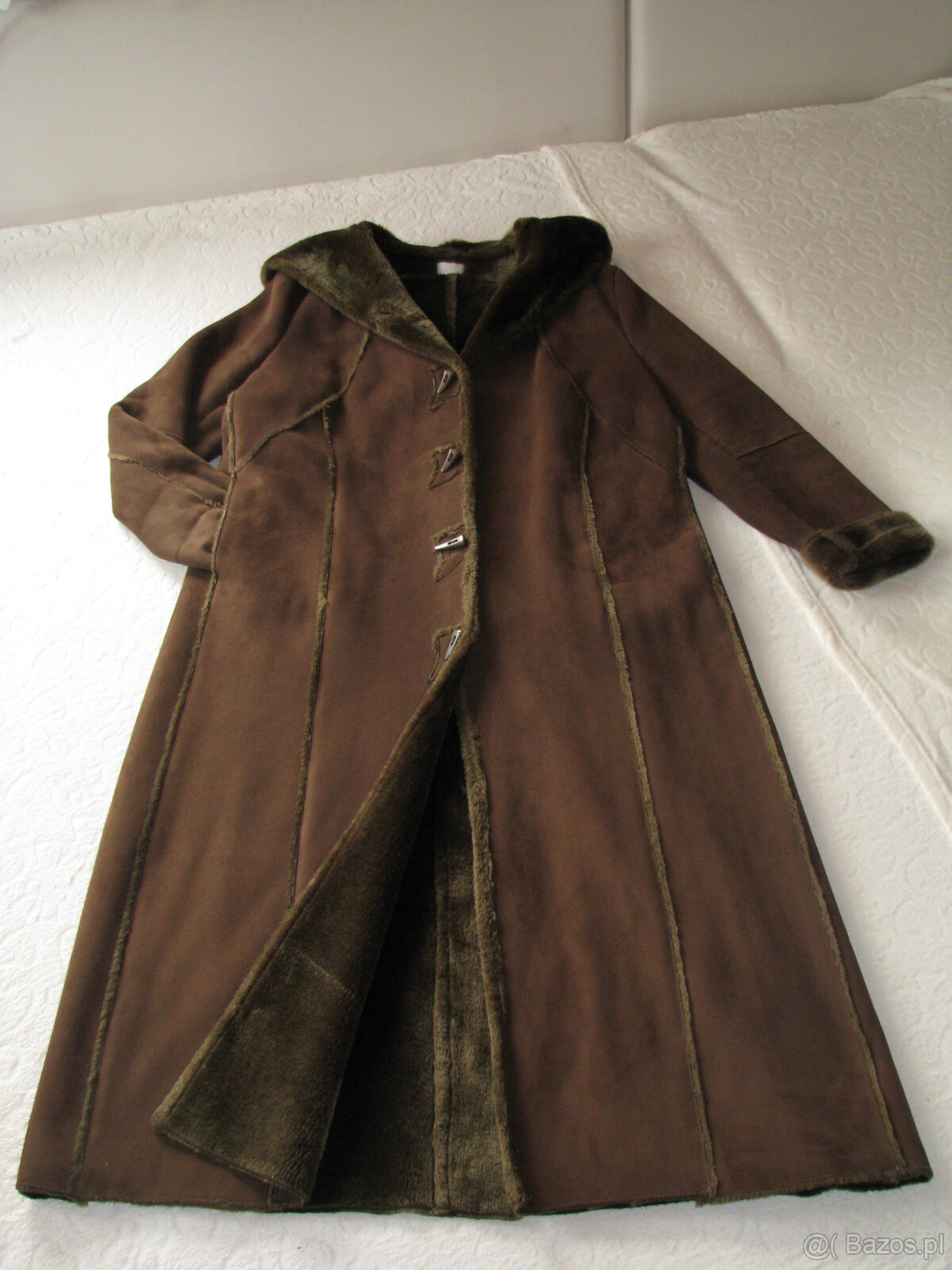 Elegancki kożuszek damski z kapturem, rozm. XXL - 5