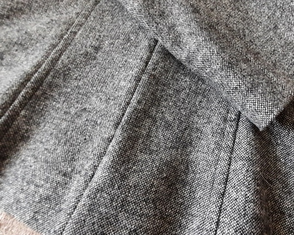 Marynarka-żakiet damska, rozm. 40, szara, czarne klapy - 5