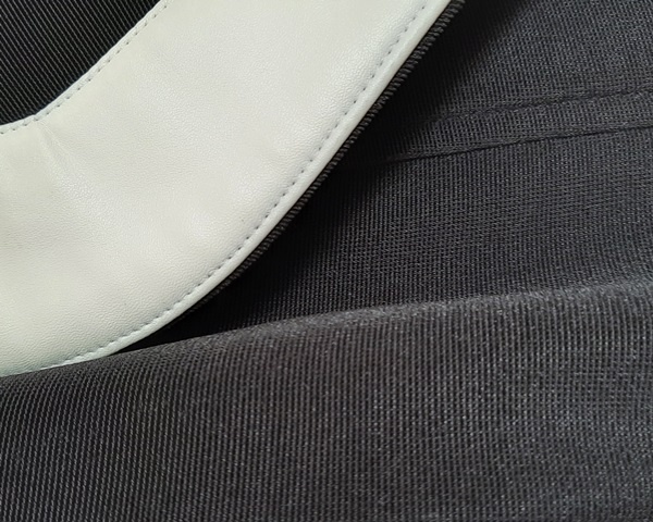 Marynarka, żakiet, czarny, jednostronna biała klapa - super - 5