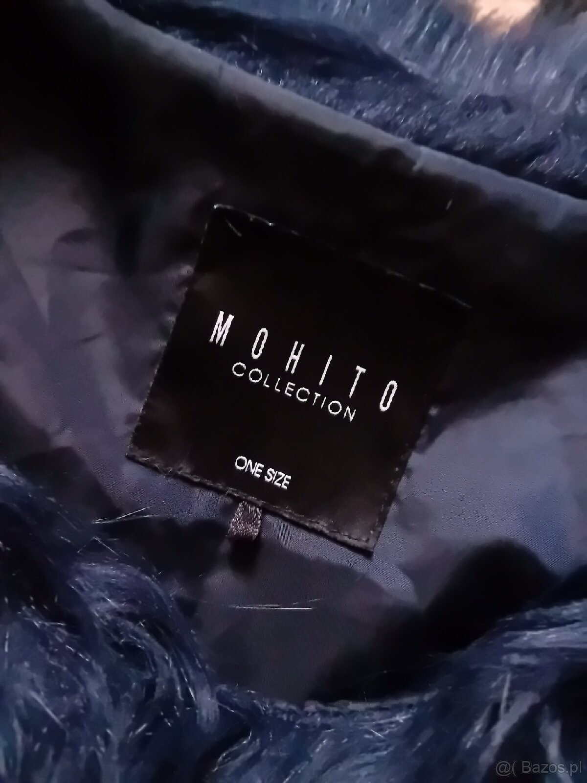 Granatowa kamizelka damska futrzana ciepła zimowa - 5