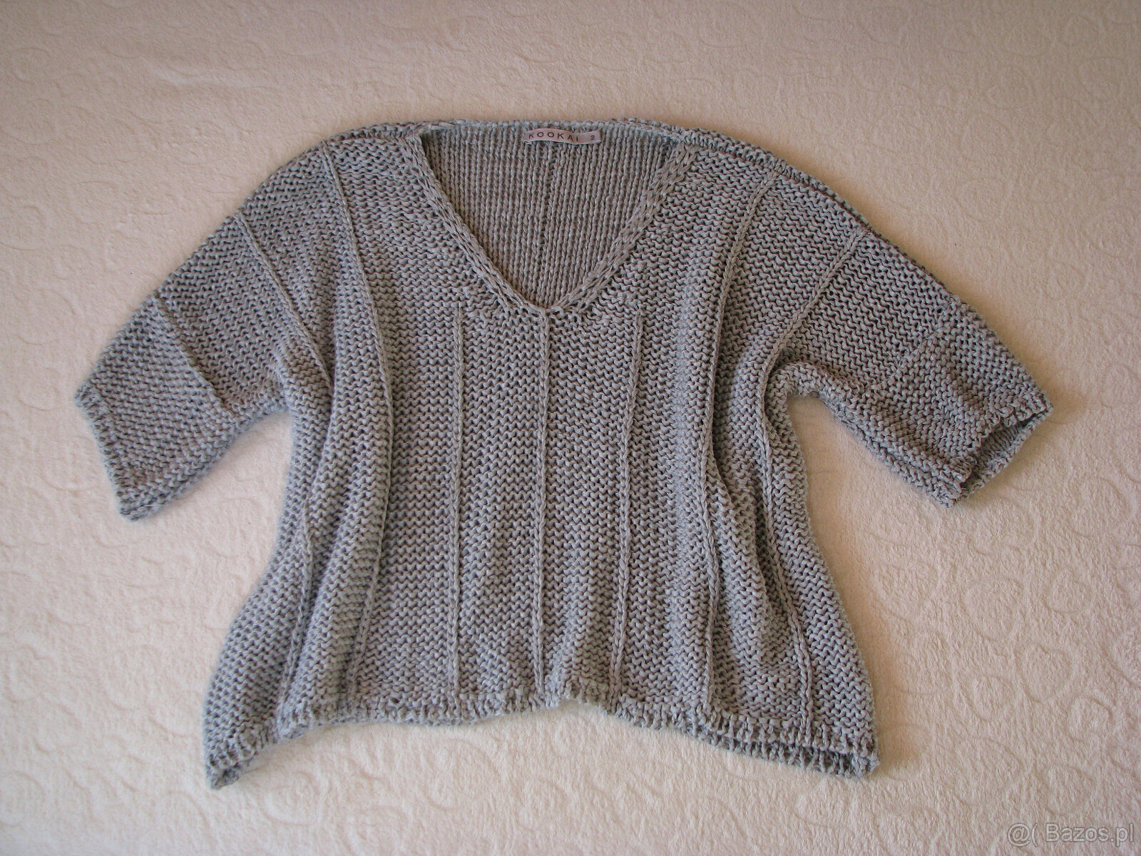 Luźny sweterek sweter narzutka oversize nietoperz r. S, M, L - 5