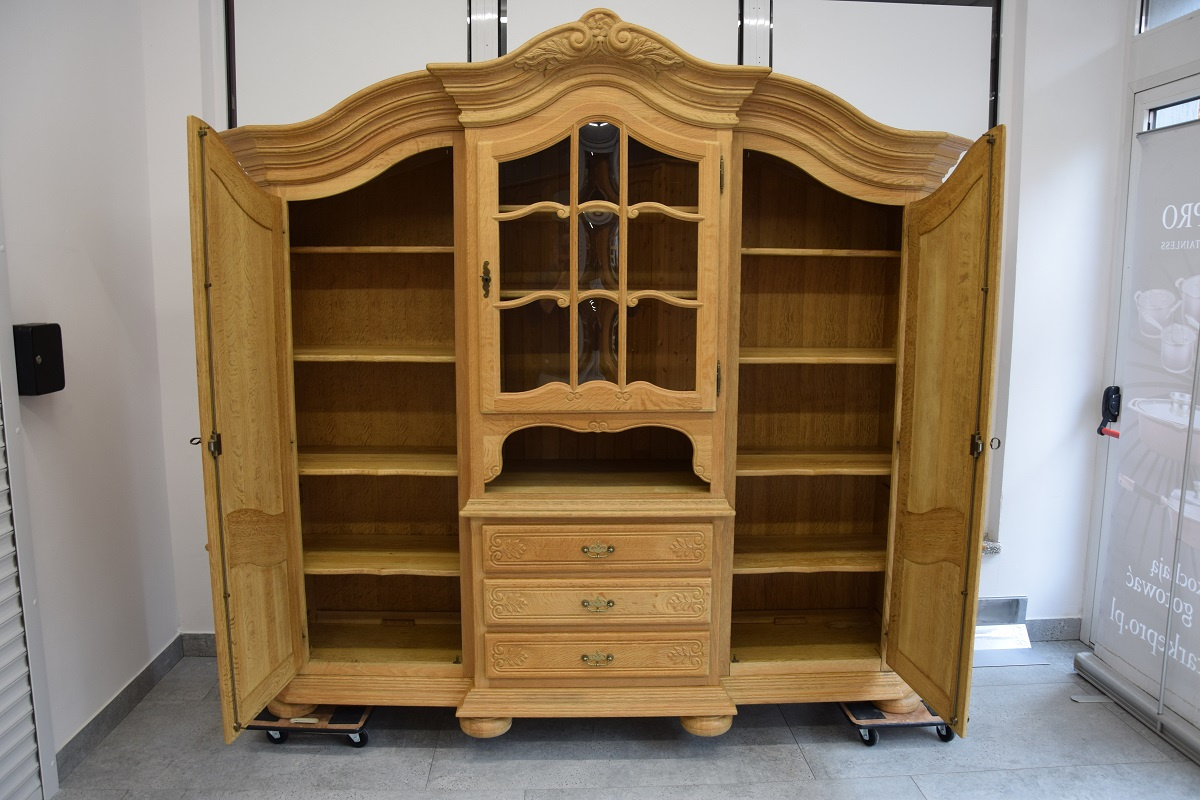 kredens z drewna dębowego - super stan - 5