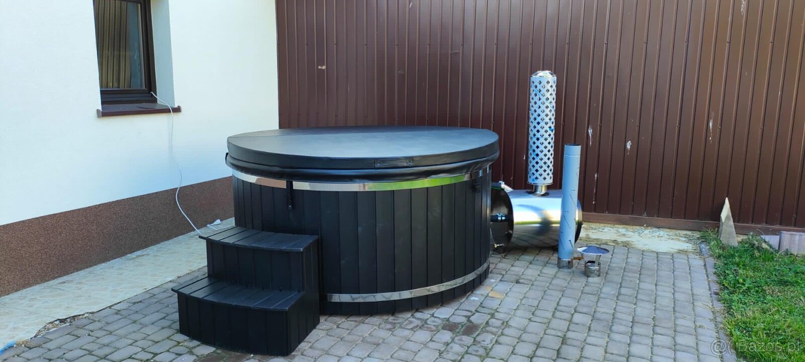 Balia ogrodowa z piecem na drewno, jacuzzi ogrodowe - 5