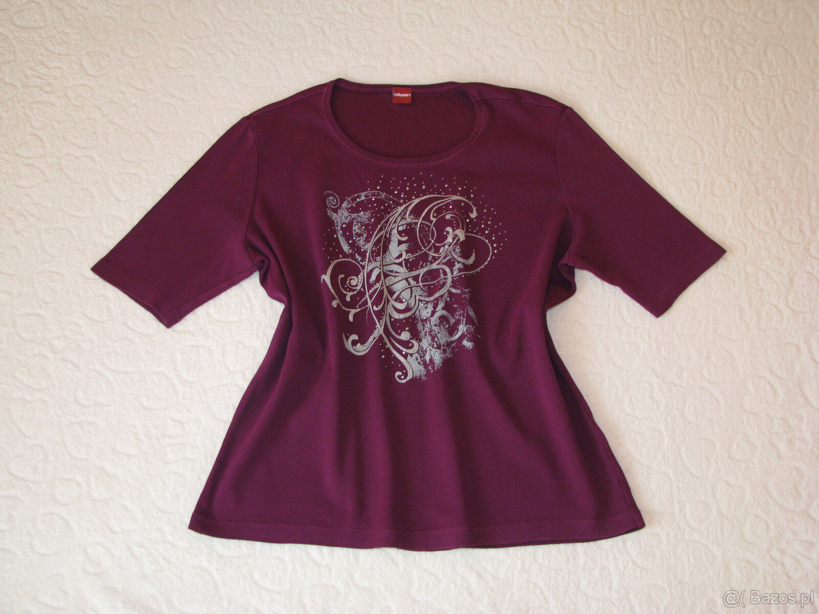 Koszulka OLSEN ze zdobieniami bluzka z krótkim rękawem L/XL - 5