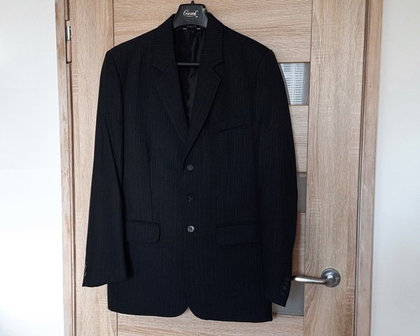 Marynarka, wełna, granat/czerń, na 182 cm - jak nowa - 5