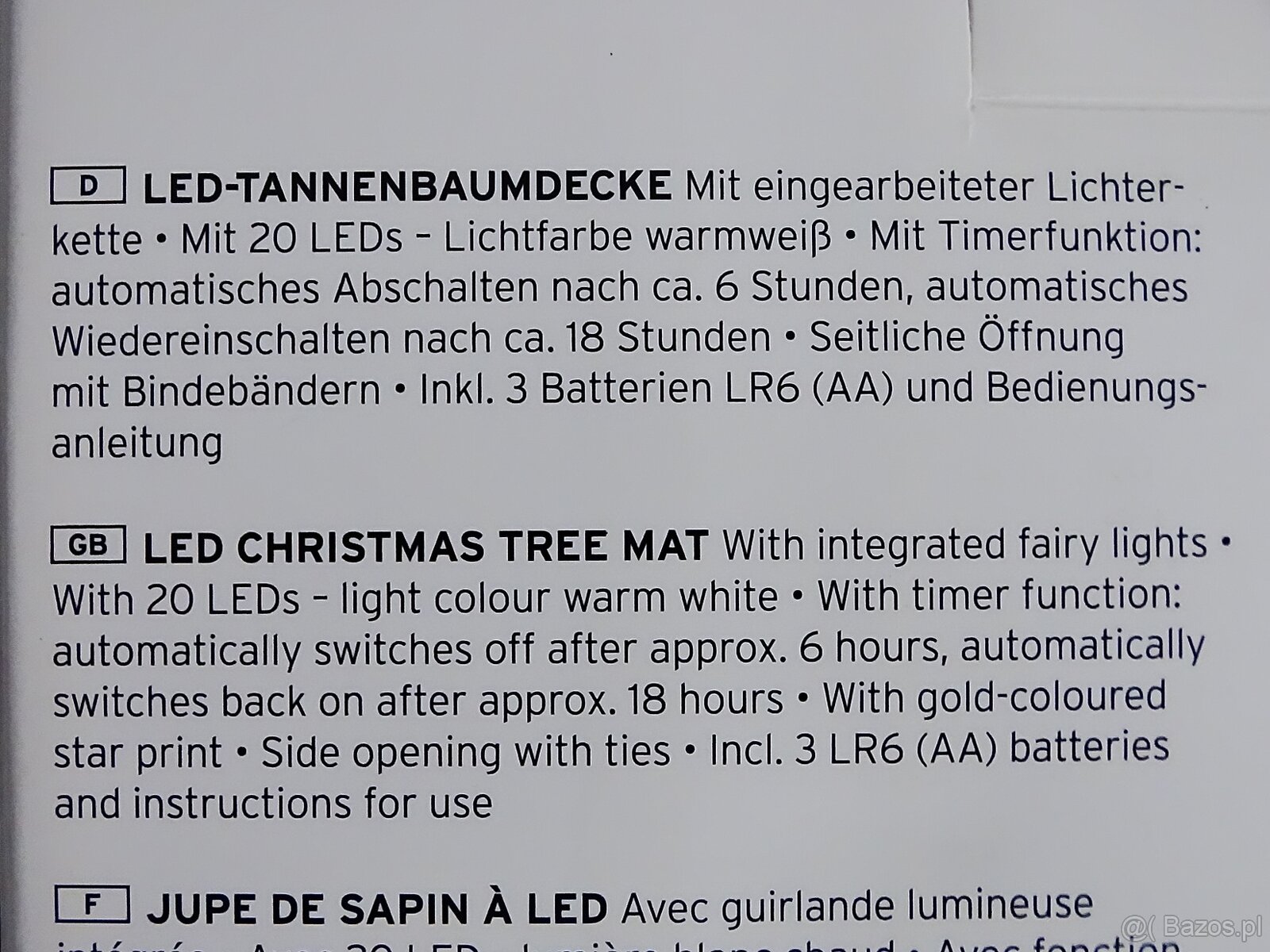 Podkładka LED pod choinkę 20 światełek led - 5