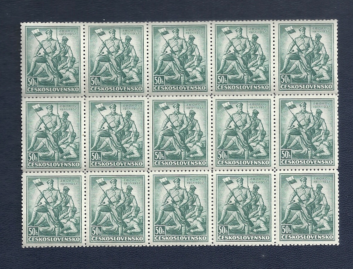 Znaczki, bloki Zborowa 1937, Czechosłowacja I - 5